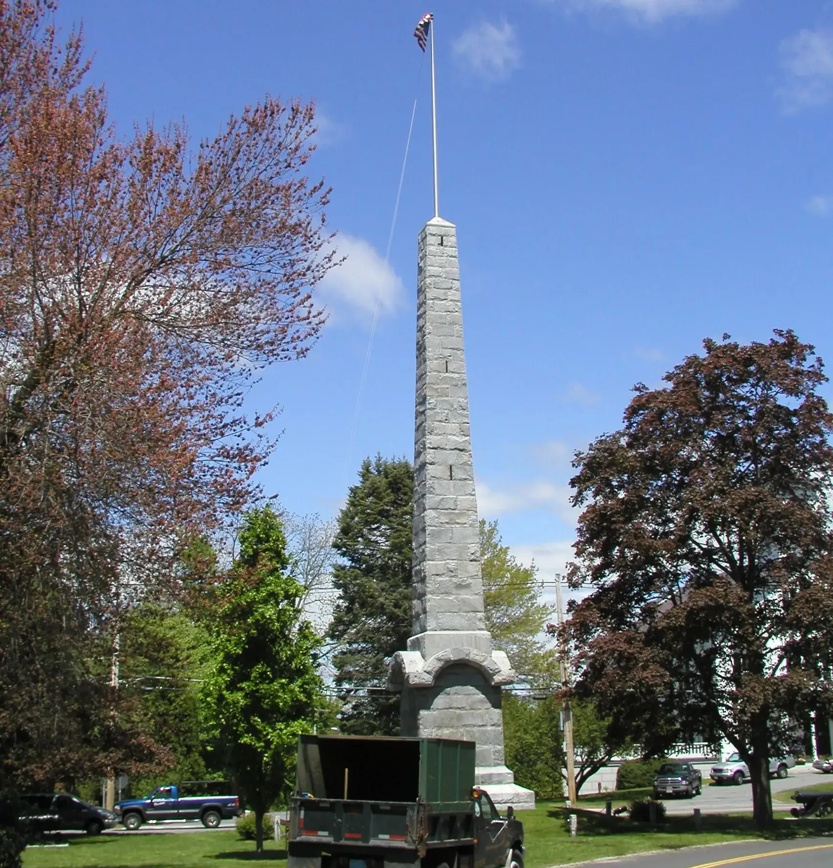 The Isaac Davis Monument in Acton, located along Route 27